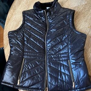 Calvin Klein fur collar vest